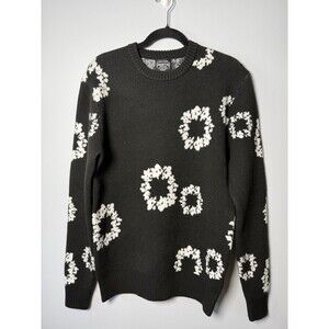 NWT GSTR Men’s  Black Cotton Wreath Print Size Medium Stretch $60